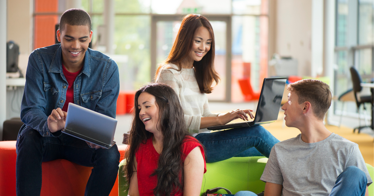 Students working on a group project