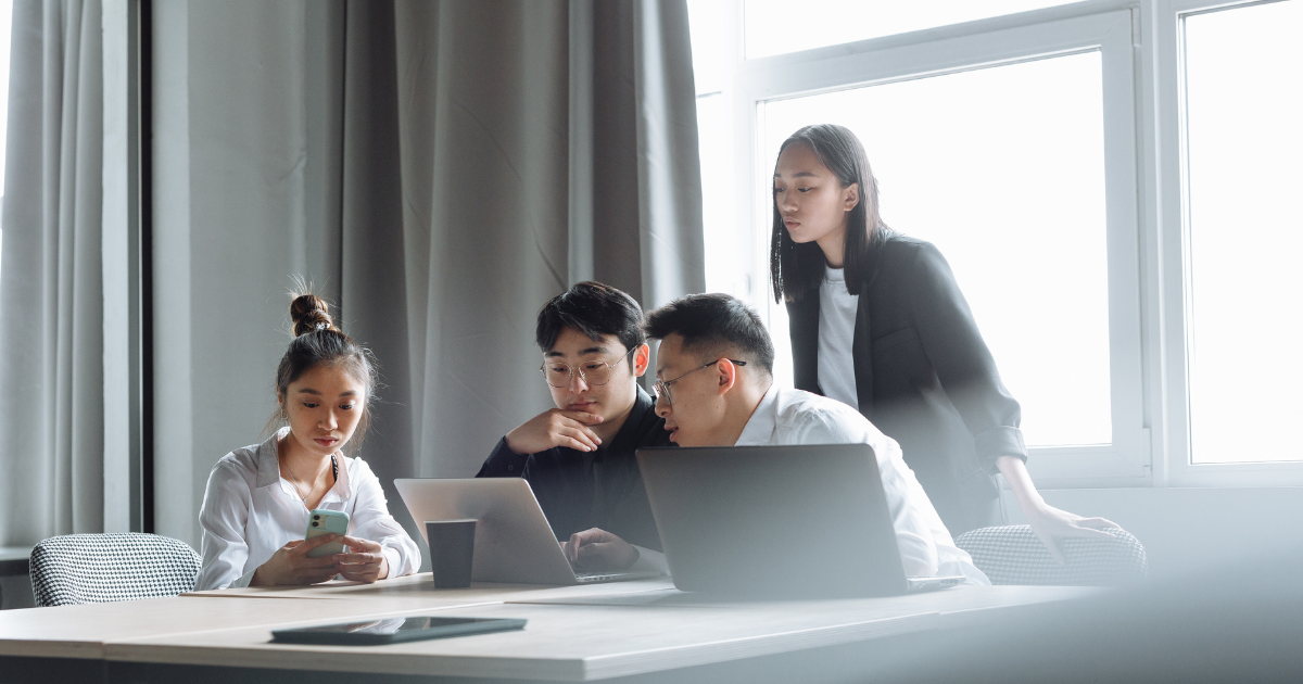 Students having a group discussion